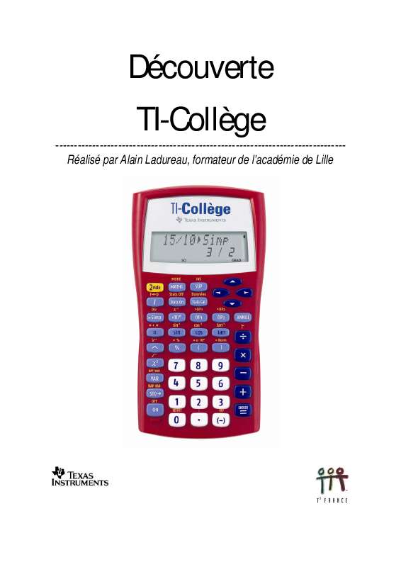 Calculatrice scientifique TI-Collège Plus | Rakuten